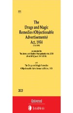 Drugs &amp; Magic Remedies (Objectionable Advertisements) Act, 1954 along with Rules, 1955 (Bare Act)