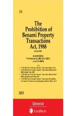 Prohibition of Benami Property Transactions Act, 1988 [Earlier Known as Benami Transactions (Prohibition) Act, 1988] with Rules, 2016 (Bare Act)