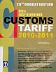 BIG`s Easy Reference CUSTOMS TARIFF 2010-11 (29th Ed.)